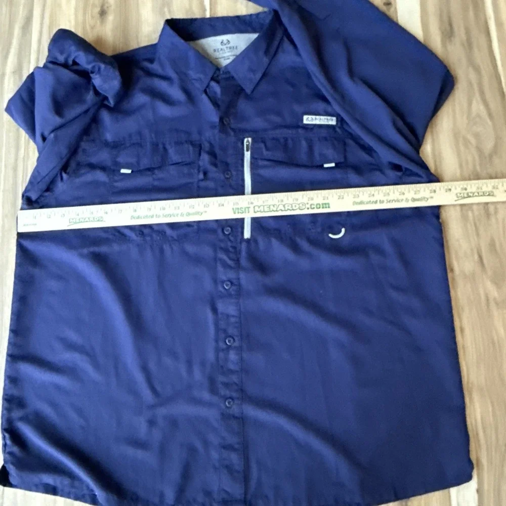 RealTree‎ Fishing Windbreaker Zip Jacket Size 2XL Patriot Blue Fly Fishing Blue
